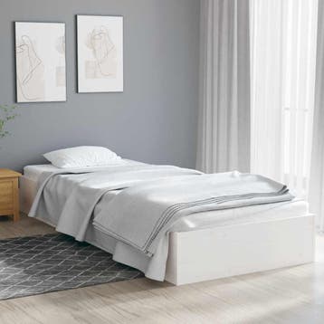 vidaXL Bedframe massief hout wit 75x190 cm, Verzenden