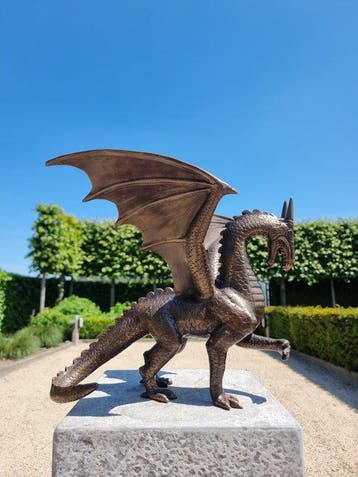 Beeldje - Dragon - Brons, Antiek en Kunst