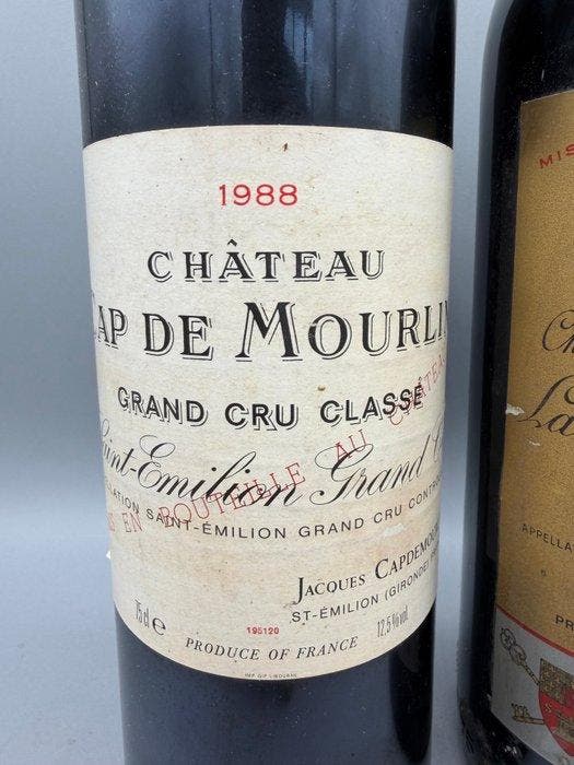 1988 Château Cap de Mourlin & 1973(x2) Château Grand Barrail, Verzamelen, Wijnen