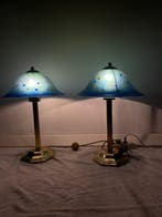 FM Leuchten - Lampe de table - Verre, Laiton - Deux lampes