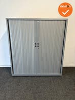 Gispen Roldeurkast - 135x120x47cm - Zilvergrijs met zilvergr, Werkplek, Ophalen of Verzenden, Gebruikt, Kast
