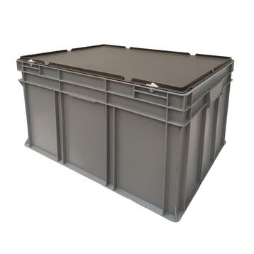 Stapelbak 800x600x430 mm euronorm met scharnierdeksel, Ophalen of Verzenden, Nieuw