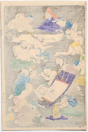 Kawanabe Kyosai - Cent dessins comiques - Estampe japonaise