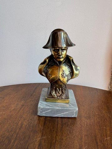 Buste, Buste Napoléon 1er - 16 cm - Marmer, Zinklegering