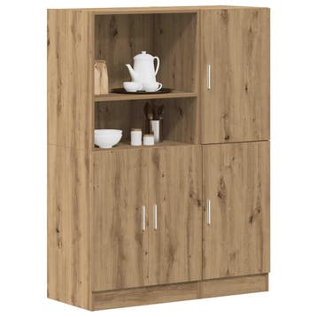 vidaXL 2-delige Keukenkastenset bewerkt hout artisanaal, Verzenden, Nieuw