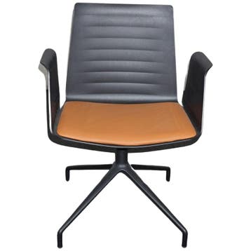 Andreu World Flex So1670 Fauteuil Aluminium Zwart - Outlet -, Huis en Inrichting, Fauteuils, Verzenden, 75 tot 100 cm, Zo goed als nieuw