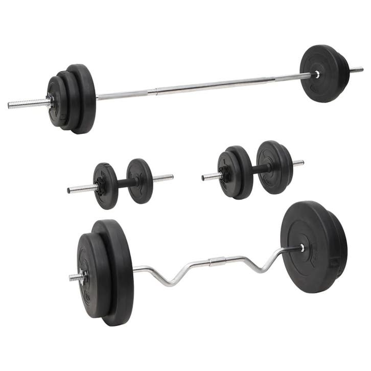 vidaXL Halterset met gewichten 90 kg, Sport en Fitness, Fitnessmaterialen, Nieuw, Verzenden