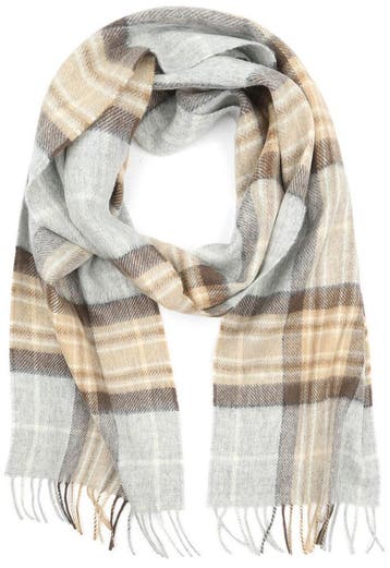 Suitable Sjaal Ruit Merino Wol Beige Grijs maat  Heren, Verzenden, Nieuw, Suitable