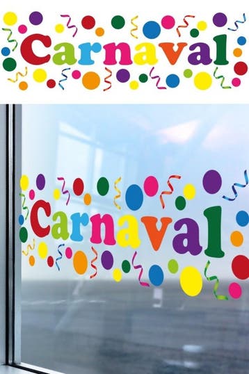 Raamsticker Carnaval 75cm, Hobby en Vrije tijd, Verzenden, Nieuw