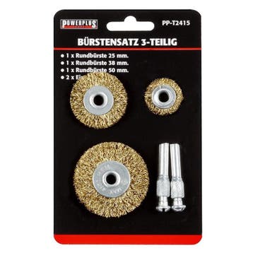 Set van 3 staalborstels: 25 / 38 en 50 mm op 6 mm stift met, Ophalen of Verzenden, Nieuw
