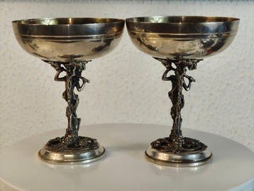 Kelk (2) - .800 zilver, Antiek en Kunst