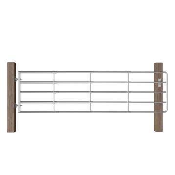 vidaXL Poort met 5 stangen (115-300)x90 cm staal, Verzenden