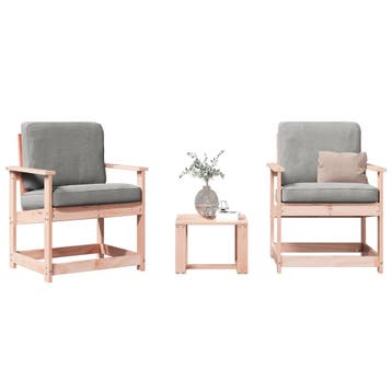 vidaXL 3-delige Loungeset massief douglashout, Tuin en Terras, Tuinstoelen, Verzenden, Nieuw