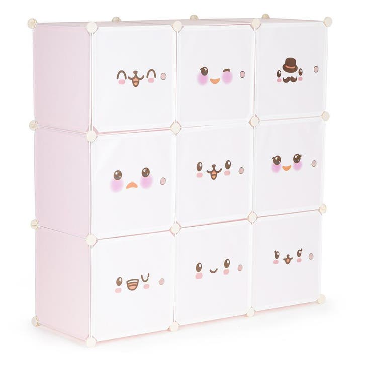 Speelgoedkast 9 deuren - Roze | Retour Deal -26% | Snel zijn, Kinderen en Baby's, Kinderkamer | Commodes en Kasten, Minder dan 50 cm