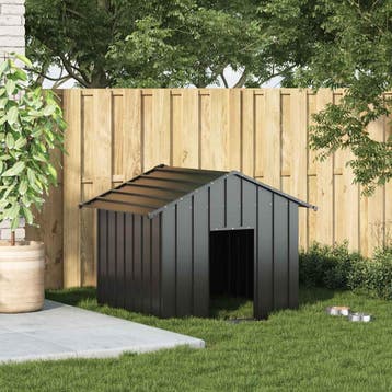 vidaXL Hondenhok met dak 131x101x102 cm gegalvaniseerd staal, Verzenden, Nieuw