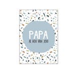 A6 Kaart Terrazzo Blauw papa (A6 wenskaarten, Kaarten), Ophalen of Verzenden