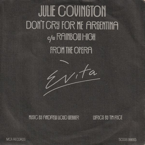 Julie Covington - Dont Cry For Me Argentina, CD & DVD, Vinyles | Pop, Envoi