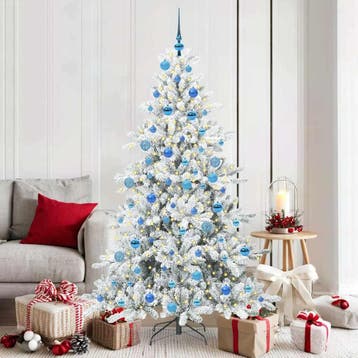 vidaXL Kunstmatige Hinged Kerstboom Wit 180 cm PVC en Staal, Verzenden, Nieuw