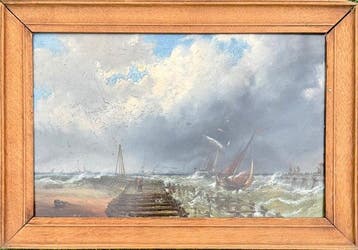 Thomas Rose Miles (1844-1916) - Coming Into Harbour in Rough