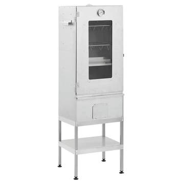 vidaXL BBQ-rookoven met tafel gegalvaniseerd staal, Verzenden