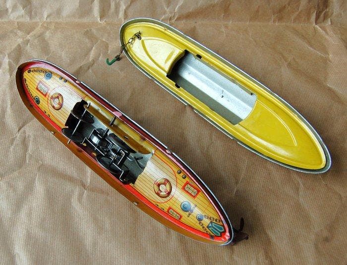 Einfalt Technofix - Jouet en étain - ZEPPELIN bateau -, Antiek en Kunst, Antiek | Speelgoed