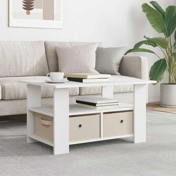 vidaXL Salontafel met lade Wit 77 x 55 x 42 cm Bewerkt hout, Verzenden, Nieuw