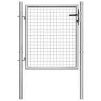 vidaXL Tuinpoort gegalvaniseerd staal 100x75 cm zilver, Verzenden