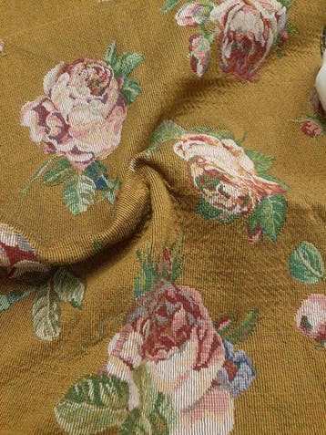 Coppia di tagli tessili darredo vintage – Jacquard floreale