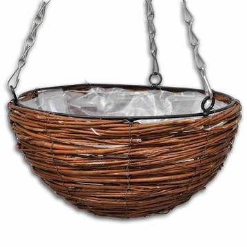 vidaXL Hangbak wilgenhout met voering en ketting 4 stuks, Verzenden