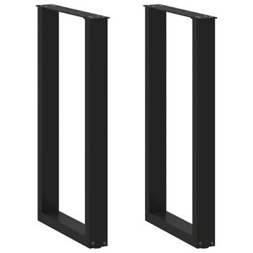 vidaXL Bartafelpoten 2 st U-vormig 40x(90-91) cm staal zwart, Huis en Inrichting, Verzenden, Nieuw