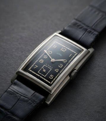 otero - Art Deco Tank Mechanical Watch - Handcrafted Strap -, Nieuw