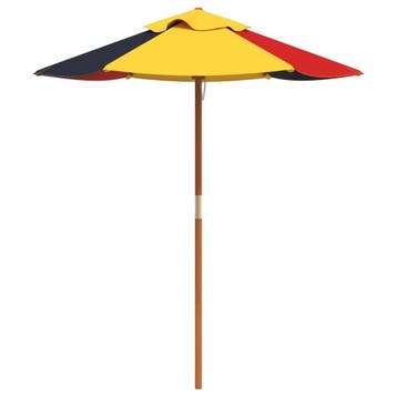 vidaXL Parasol voor kinderen met houten paal Ø120x140 cm, Verzenden, Nieuw