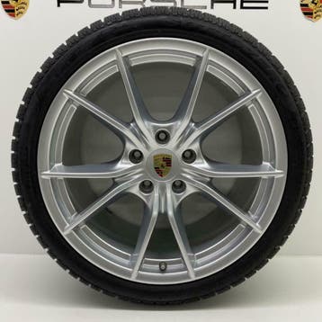 Porsche 991.2  20inch Carrera S IV zilver met banden 8MM, Ophalen, Gebruikt, Banden en Velgen, 305 mm