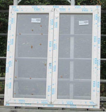 pvc raam , chassis van 149 x 165  wit / kwartsgrijs, Bricolage & Construction, Châssis & Portes coulissantes, Ophalen of Verzenden