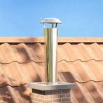 vidaXL Schoorsteen Hoofdverlenging Zilver 26 x 26 x 50 cm, Huis en Inrichting, Kachels, Verzenden, Nieuw
