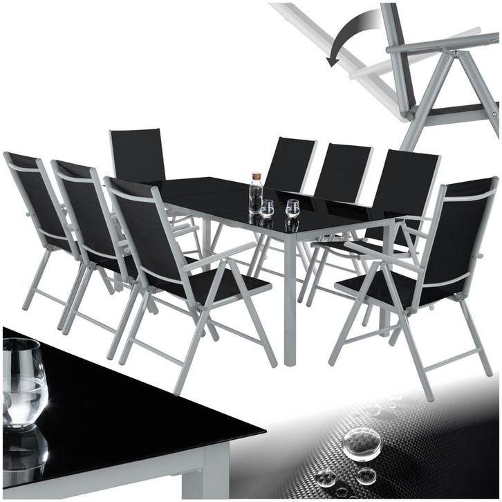Aluminium zitgroep 8+1 - zilver, Jardin & Terrasse, Ensembles de jardin, Envoi