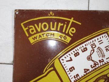 Plaque émaillée ancienne Montre / Watch Favourite - Plaque