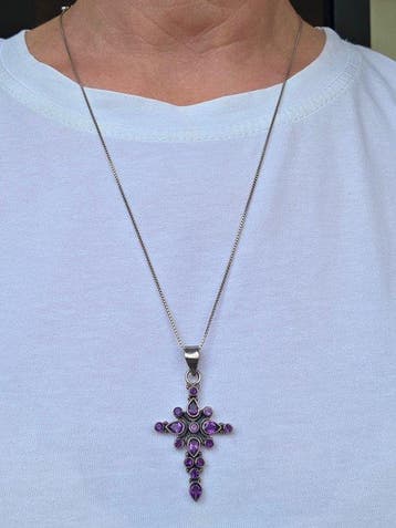 Zonder minimumprijs - Ketting met hanger Zilver - 3.70ct.