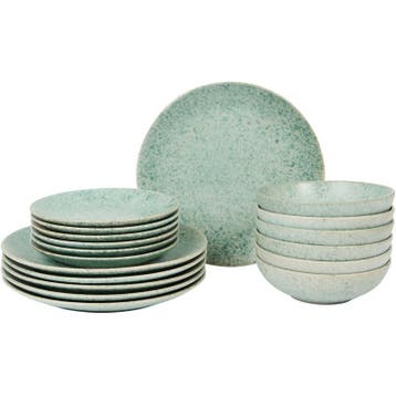 Bordenset Eclipse Speckle - groen - 18-delig | 6-persoons, Huis en Inrichting, Keuken | Servies, Verzenden, Nieuw