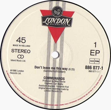 Communards With Sarah Jane Morris - Dont Leave Me This Way, Verzenden, Gebruikt