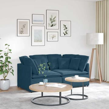 vidaXL Modulaire bank / zetel met kussens fluweel blauw, Verzenden, Nieuw