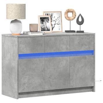 vidaXL Tv-meubel met LED 91x34x61 cm bewerkt hout betongrijs, Huis en Inrichting, Verzenden, Nieuw