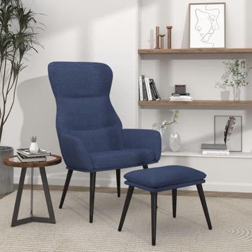 vidaXL Relaxstoel met voetenbank stof blauw, Huis en Inrichting, Fauteuils, Verzenden, Nieuw