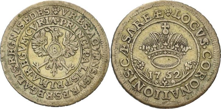 Ratszeichen zu 8 Mark 1752 Aachen, Postzegels en Munten, Munten | Europa | Niet-Euromunten, België, Verzenden