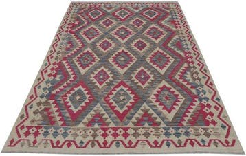 Handgeweven Designer Kelim – Afghan Design - Kelim - 239 cm