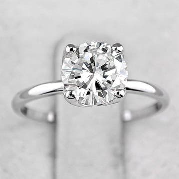 Ring - 14 karaat Witgoud, Kleur: F / Helderheid: VVS1 -, Nieuw