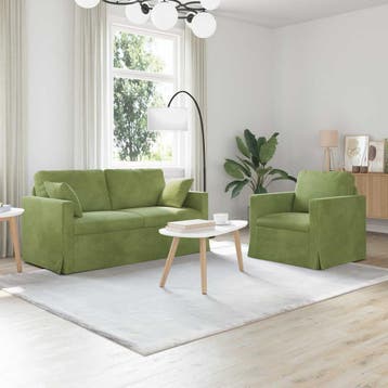 vidaXL bank / zetelstel 2 st Lichtgroen Fluweel, Verzenden