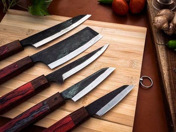other - Keukenmes - Kitchen knife set - 710 - Staal, Hout,