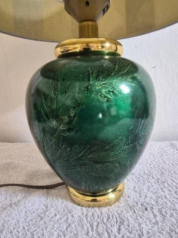 Le Dauphin - Tafellamp - Smaragd Groen - Keramiek, Messing -