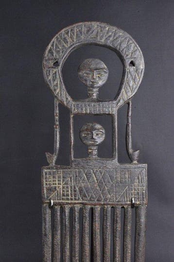 Houten kam op een metalen sokkel - Ashanti - Ghana